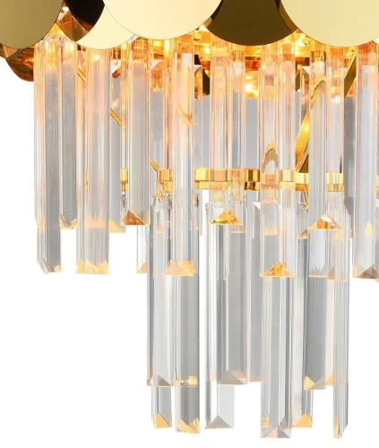 Люстра подвесная BEYOND 76015/5C GOLD Natali Kovaltseva прозрачная золотая на 5 ламп, основание золотое в стиле современный  фото 3